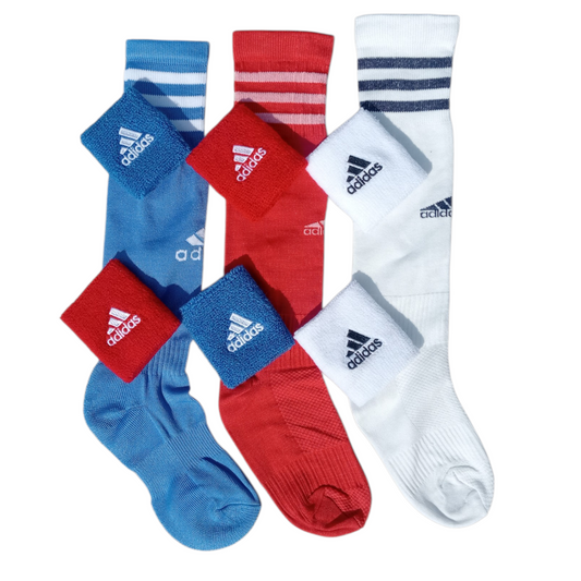 Football Socks & Wrist Band Set⚽ - PACK OF 3 - 5 To 13 Years