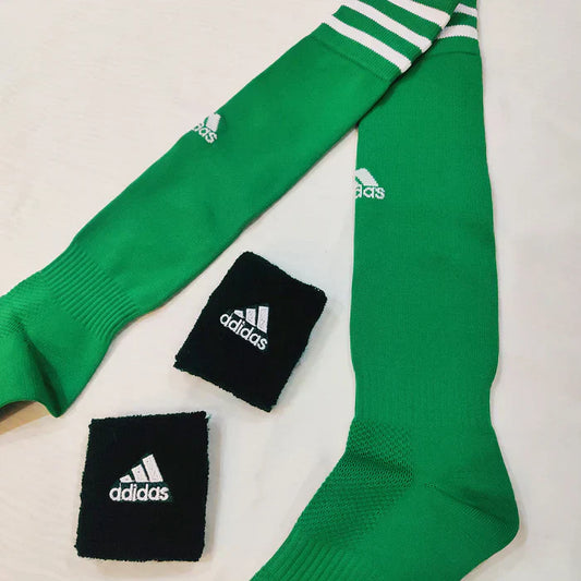 Football Socks & Wristbands Set⚽ - GREEN - 5-13 Years