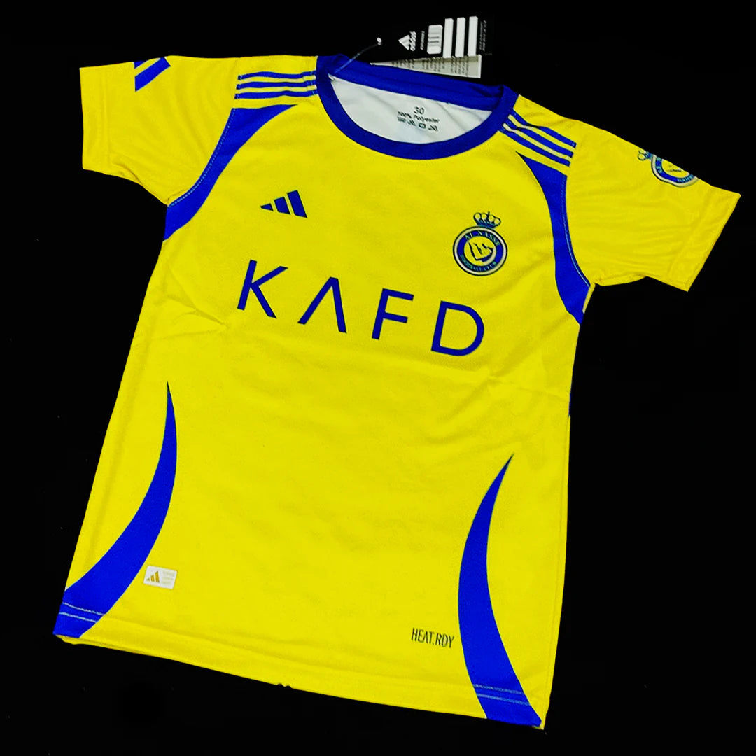 YELLOW 2025 - Kids Al Nassr Ronaldo Football Kit ⚽ Summer Jersey