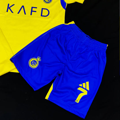 YELLOW 2025 - Kids Al Nassr Ronaldo Football Kit ⚽ Summer Jersey