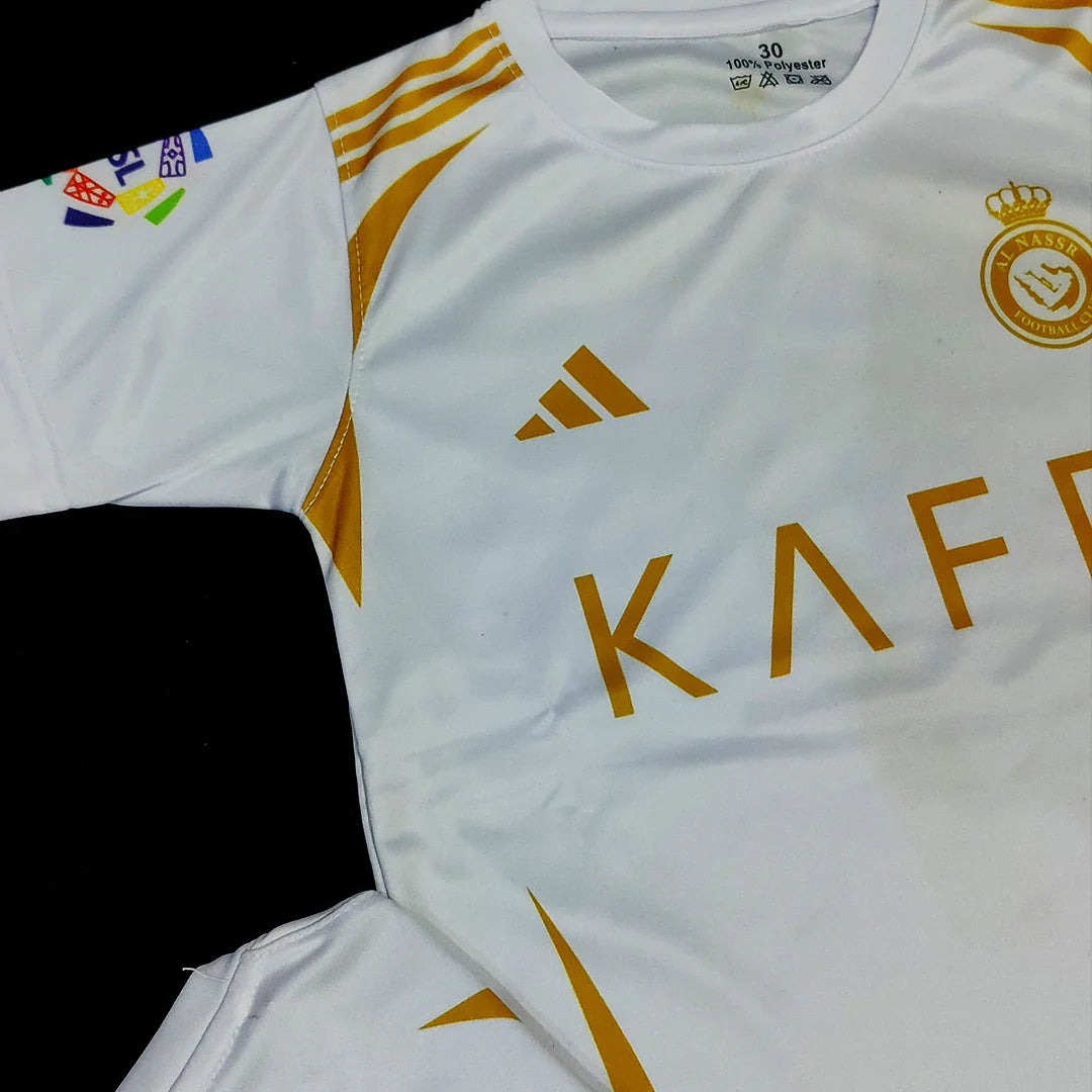 Ronaldo 2025 Al Nassr Golden White ⚜️⚽ Football Kit - KIDS