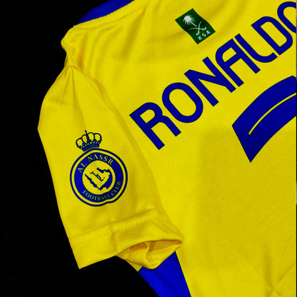 YELLOW 2025 - Kids Al Nassr Ronaldo Football Kit ⚽ Summer Jersey