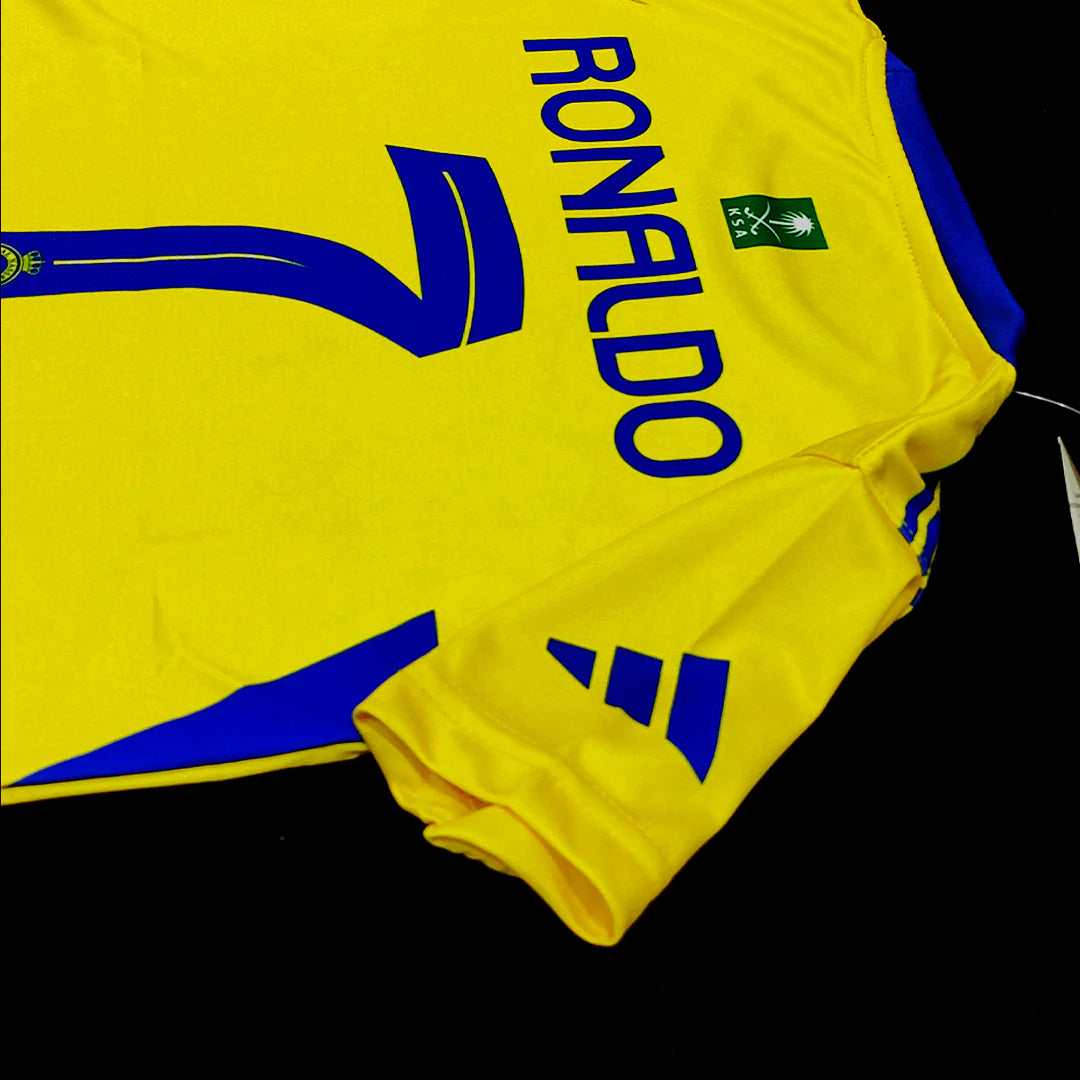 YELLOW 2025 - Kids Al Nassr Ronaldo Football Kit ⚽ Summer Jersey