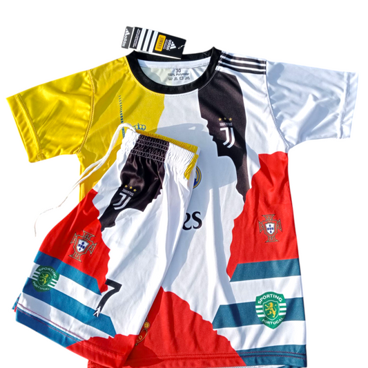 RONALDO All Club Logos Football Kit ⚽ Summer Jersey