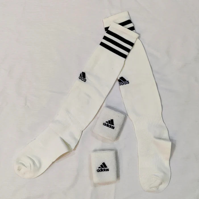 Football Socks & Wristbands Set⚽ - WHITE  5-13 Years