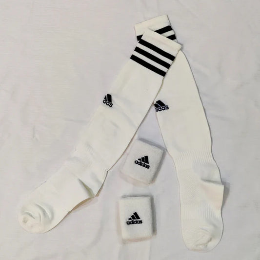 Football Socks & Wristbands Set⚽ - WHITE  5-13 Years