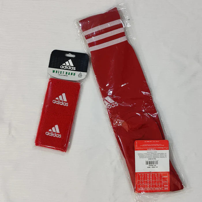 Football Socks & Wristbands Set⚽ - RED  5-13 Years