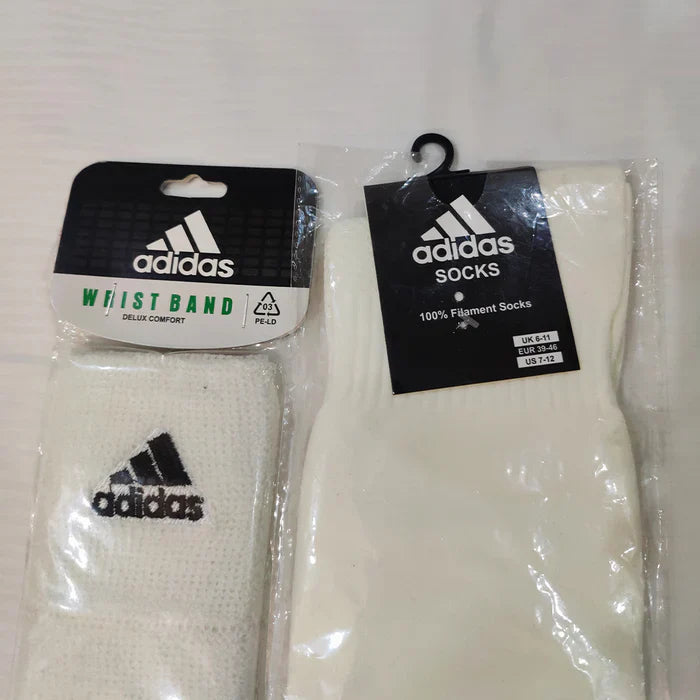 Football Socks & Wristbands Set⚽ - WHITE  5-13 Years