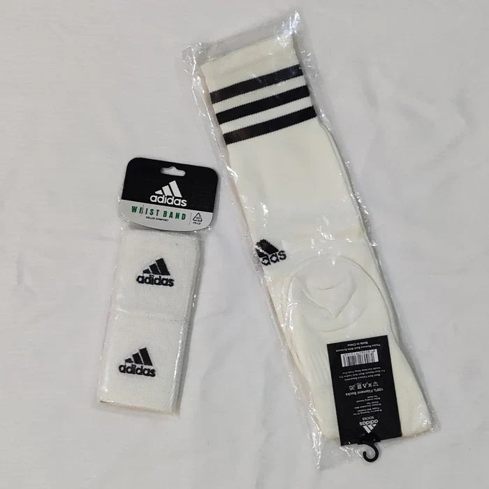 Football Socks & Wristbands Set⚽ - WHITE  5-13 Years