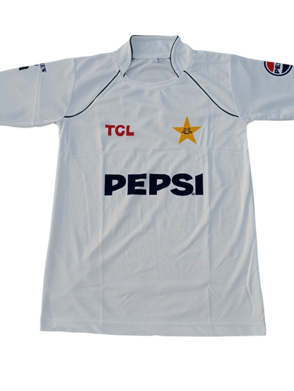 Pakistan Test Cricket White kit Articals 2026 T-Shirt & Touser for kids